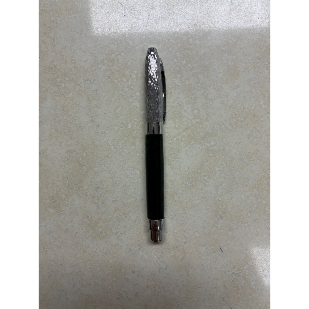 Executive Rollerball Pen Wave Guilloche Chrome Cap Gloss Black Barrel Unbranded